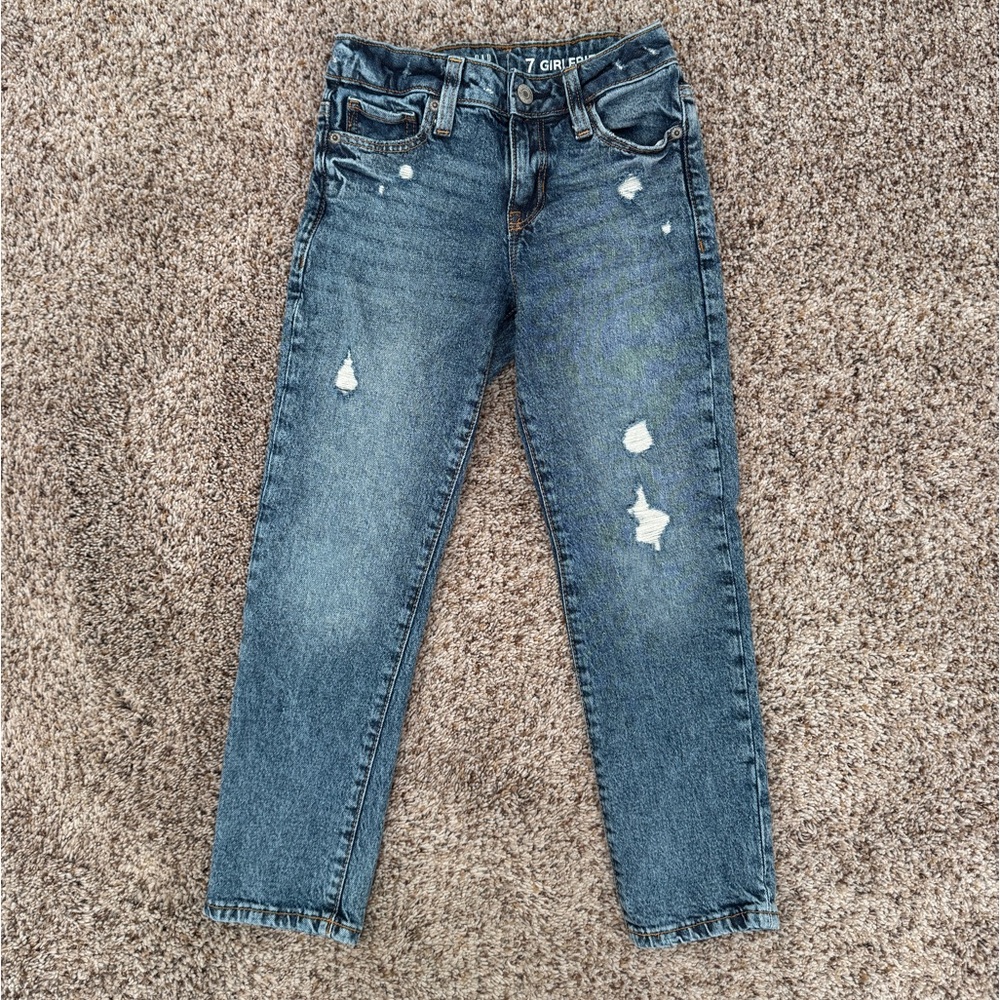 GAP Girl’s Girlfriend Style Distressed Jeans - Size 7